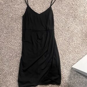 Chic Black Spaghetti Strap Mini Dress